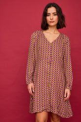 Geometric Eucalyptus Short Dress
